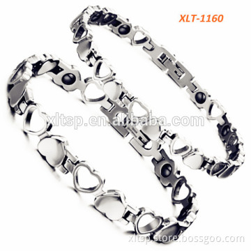 Top Sale Stainless Steel Sliver Color Couple Love Bracelet Heart Shape